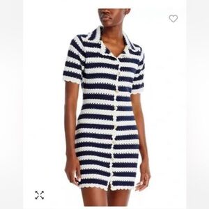 NWT Navy and White Striped Mini Dress Sz XS